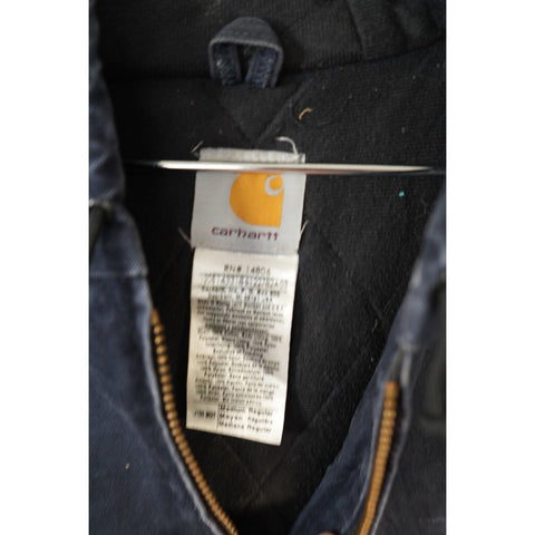 "Retail" Carhartt J130 MDT Flannel Quilt Lined Canvas Full Zip Active Jacket Navy M