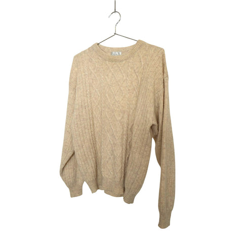 "Retail" Vintage Christian Dior Cable-knit Pullover Sweater Beige