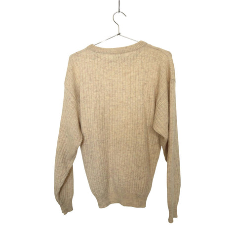 "Retail" Vintage Christian Dior Cable-knit Pullover Sweater Beige