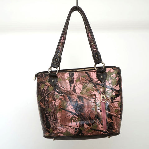 "Retail" Montana West Camo Tree Print Rhinestone Double Strap Hand Bag Shoulder Bag