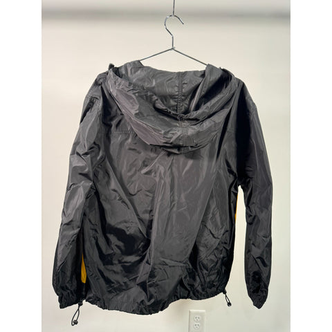 "Retail" Vintage Tommy Hilfiger Full Zip Hooded Windbreaker Jacket Black/Yellow M Men's