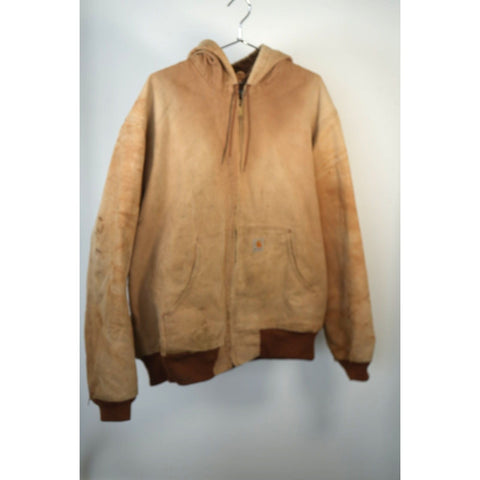 "Retail" Vintage Carhartt J131 BRN Thermal Lined Canvas Full Zip Active Jacket Brown XL