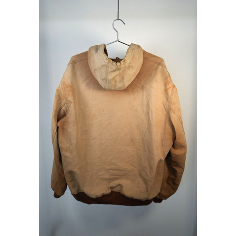 "Retail" Vintage Carhartt J131 BRN Thermal Lined Canvas Full Zip Active Jacket Brown XL