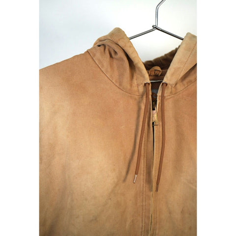 "Retail" Vintage Carhartt J131 BRN Thermal Lined Canvas Full Zip Active Jacket Brown XL
