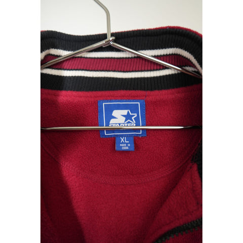 "Retail" Vintage Starter NCAA Arkansas Razorbacks 1/4 Zip Fleece Pullover Jacket Red XL
