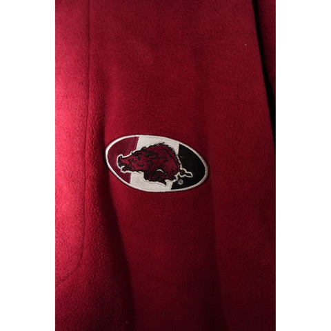 "Retail" Vintage Starter NCAA Arkansas Razorbacks 1/4 Zip Fleece Pullover Jacket Red XL