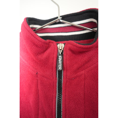 "Retail" Vintage Starter NCAA Arkansas Razorbacks 1/4 Zip Fleece Pullover Jacket Red XL