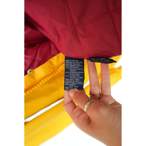 "Retail" VTG Tommy Hilfiger Full Zip/Snap Striped Parka Rain Jacket Yellow/Black L Men's