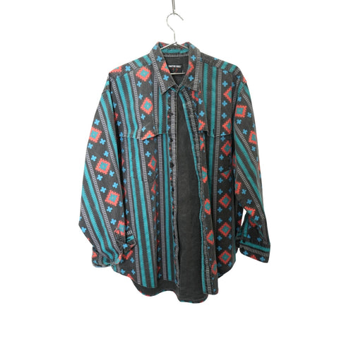 "Retail" Vintage Frontier Series Aztec 2-Pocket Button-Down Western L/S Shirt Men's