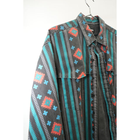 "Retail" Vintage Frontier Series Aztec 2-Pocket Button-Down Western L/S Shirt Men's