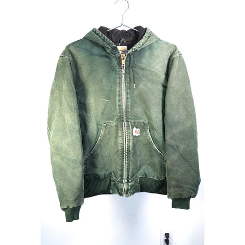 "Retail" Vintage Carhartt J130 SPC Quilt Lined Canvas Full Zip Active Jacket Green Small