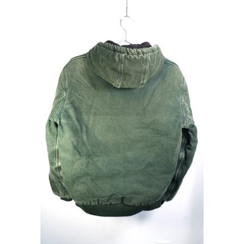 "Retail" Vintage Carhartt J130 SPC Quilt Lined Canvas Full Zip Active Jacket Green Small