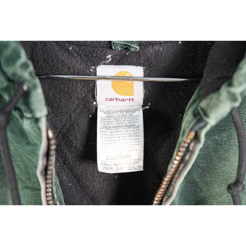 "Retail" Vintage Carhartt J130 SPC Quilt Lined Canvas Full Zip Active Jacket Green Small
