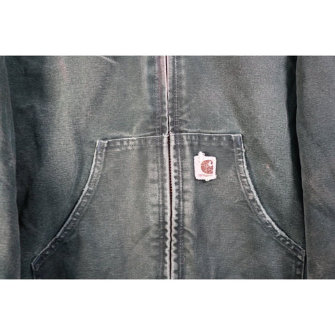 "Retail" Vintage Carhartt J130 SPC Quilt Lined Canvas Full Zip Active Jacket Green Small