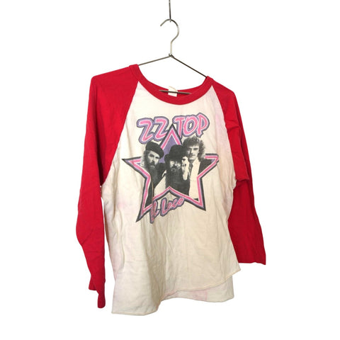"Retail" Vintage 1981 ZZ Top El Loco Tour Raglan Tee Shirt White/Red XL Made in USA
