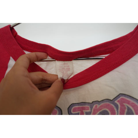 "Retail" Vintage 1981 ZZ Top El Loco Tour Raglan Tee Shirt White/Red XL Made in USA