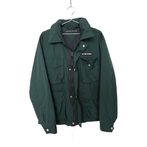 "Retail" Vintage 90s Tommy Hilfiger Mesh Lined Full Zip 4-Pocket Jacket Green L Men's