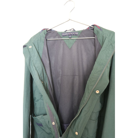 "Retail" Vintage 90s Tommy Hilfiger Mesh Lined Full Zip 4-Pocket Jacket Green L Men's