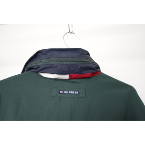 "Retail" Vintage 90s Tommy Hilfiger Mesh Lined Full Zip 4-Pocket Jacket Green L Men's