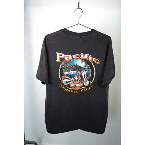 "Retail" Vintage Harley-Davidson Pacific Honolulu, Hawaii Front & Back Tee Shirt XL Made in USA