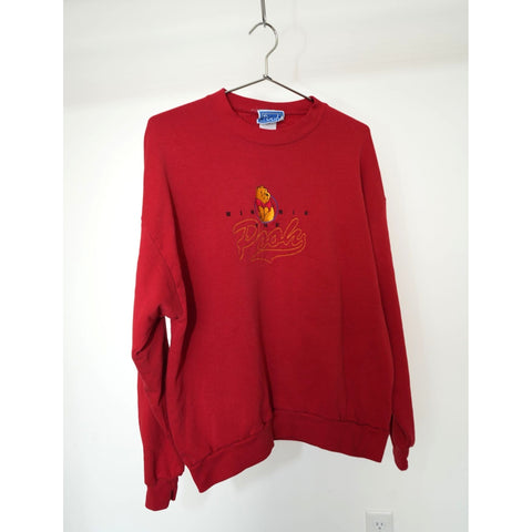 "Retail" Vintage Pooh Winnie The Pooh Embroidered Pullover Sweatshirt Red XL Made in USA
