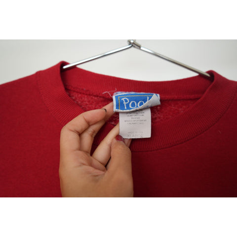 "Retail" Vintage Pooh Winnie The Pooh Embroidered Pullover Sweatshirt Red XL Made in USA