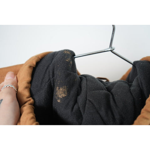 "Retail" Vintage Carhartt Flannel Quilt Lined Canvas Full Zip Active Jacket Brown Small Made in USA