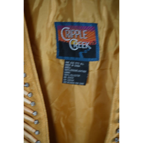 "Retail" Cripple Creek Western Cowgirl Brown Leather Fringe Poncho Vest One Size