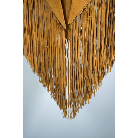 "Retail" Cripple Creek Western Cowgirl Brown Leather Fringe Poncho Vest One Size