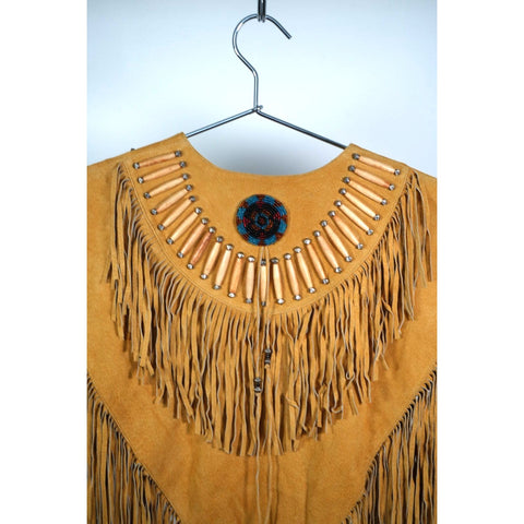"Retail" Cripple Creek Western Cowgirl Brown Leather Fringe Poncho Vest One Size
