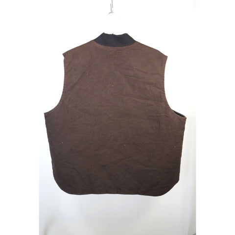 "Retail" Carhartt V02 DKB Arctic Quilt Lined Canvas Full Zip Work Vest Dark Brown 2XL