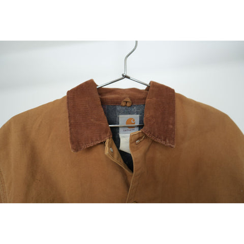 "Retail" Vintage Carhartt Blanket-Lined Corduroy Collar Canvas Work Chore Jacket Brown