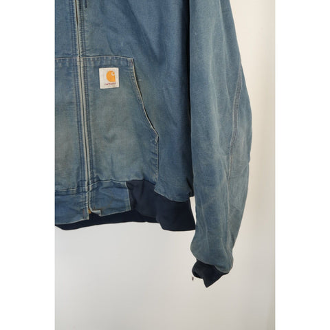 "Retail" Vintage Carhartt Canvas Full Zip Hooded Active Jacket Blue