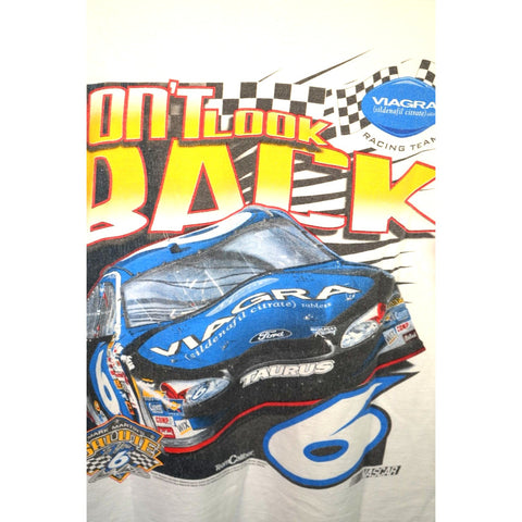 "Retail" Vintage Gildan Mark Martin #6 Racing Tee Shirt White Medium
