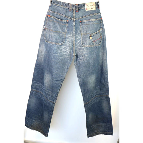 "Retail" Pepe Jeans Lot AA Double Knee Denim Carpenter Jeans Blue Size 38