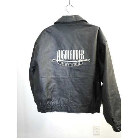 "Retail" Vintage Highlander 10th Anniversary Quilt Lined Full Zip Leather Jacket Black L