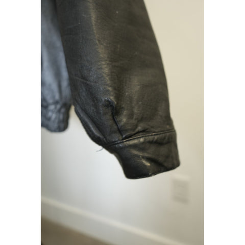 "Retail" Vintage Highlander 10th Anniversary Quilt Lined Full Zip Leather Jacket Black L