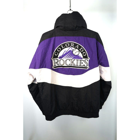 "Retail" VTG MLB Genuine Merchandise by Apex One Colorado Rockies Hooded Jacket Medium