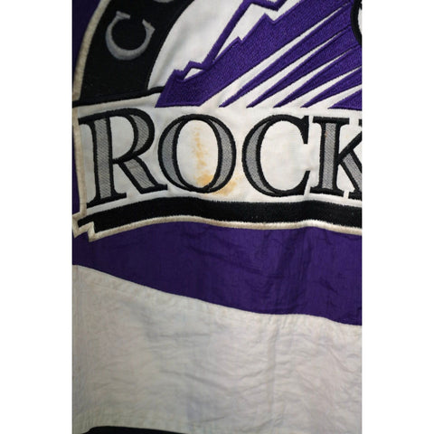 "Retail" VTG MLB Genuine Merchandise by Apex One Colorado Rockies Hooded Jacket Medium