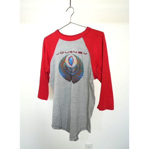 "Retail" Vintage 1981 Journey Escape Tour Raglan Tee Shirt Gray/Red Men's