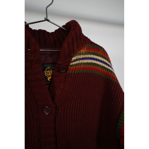 "Retail" Vintage Fox Run Lined Striped Knitted Cardigan Sweater Multicolor Medium