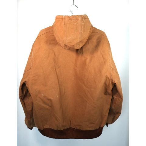 "Retail" Carhartt J140 BRN Quilt-Lined Duck Canvas Full Zip Active Jacket Brown XL