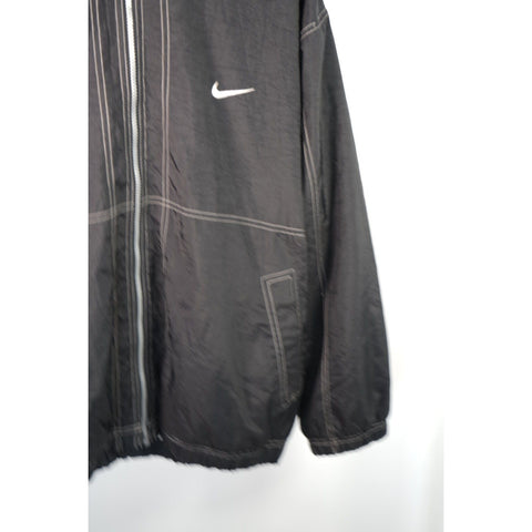 "Retail" Vintage Nike Reverse Stitch Full Zip Hooded Track Jacket Black XL