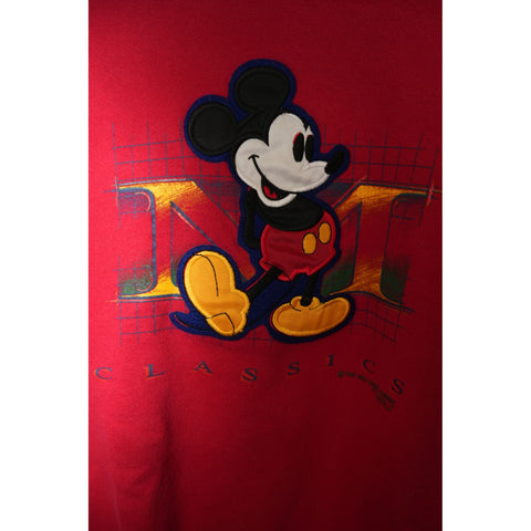 "Retail" Vintage Genus Disney Mickey Mouse Classics Pullover Sweatshirt Red L Made in USA