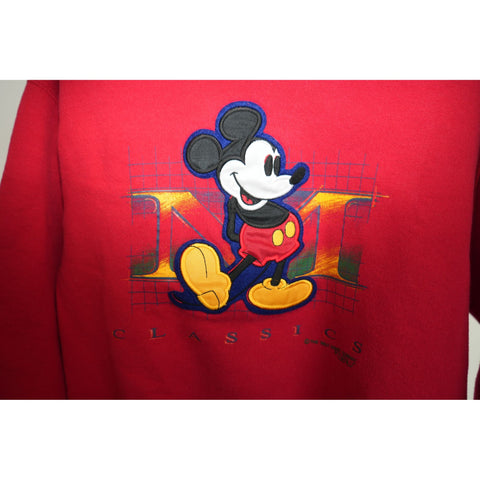 "Retail" Vintage Genus Disney Mickey Mouse Classics Pullover Sweatshirt Red L Made in USA