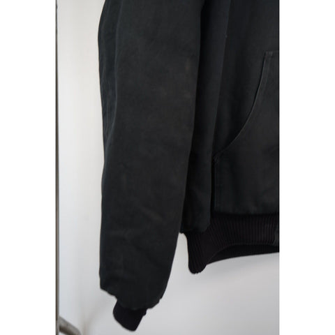 "Retail" Carhartt Quilt Flannel Lined Canvas Full Zip Active Jacket Black Large