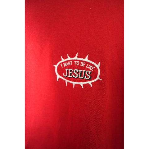 "Retail" Vintage Jerzees I Want To Be Like Jesus Pullover Sweatshirt Red 2X Made in USA