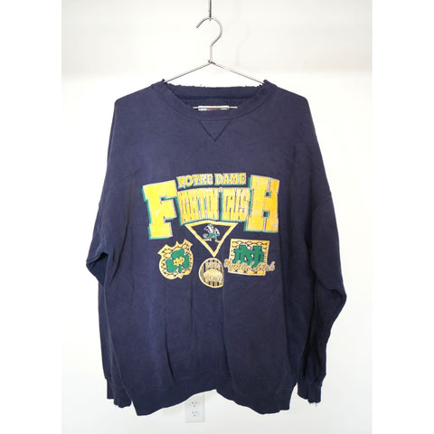 "Retail" Vintage 2020 HVYWT Notre Dame Fighting Irish Pullover Sweatshirt Navy Blue XL