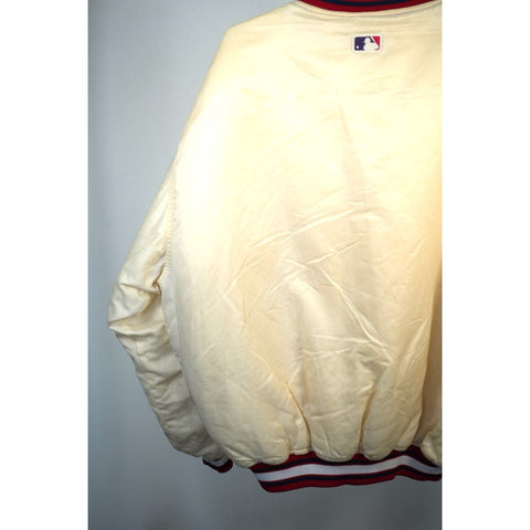 "Retail" Vintage 90s Starter Atlanta Braves Varsity Jacket Tan/Red XL