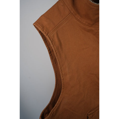 "Retail" Carhartt 104277 BRN Mock Neck Sherpa Lined Duck Canvas Full Zip Vest Brown L